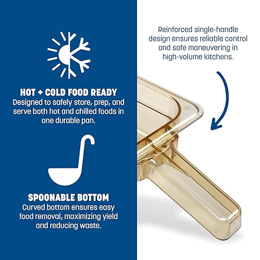 PAN GN1/3 High Temp – NSF Certified GN Pan with 1 Handle -40°C to 190°C