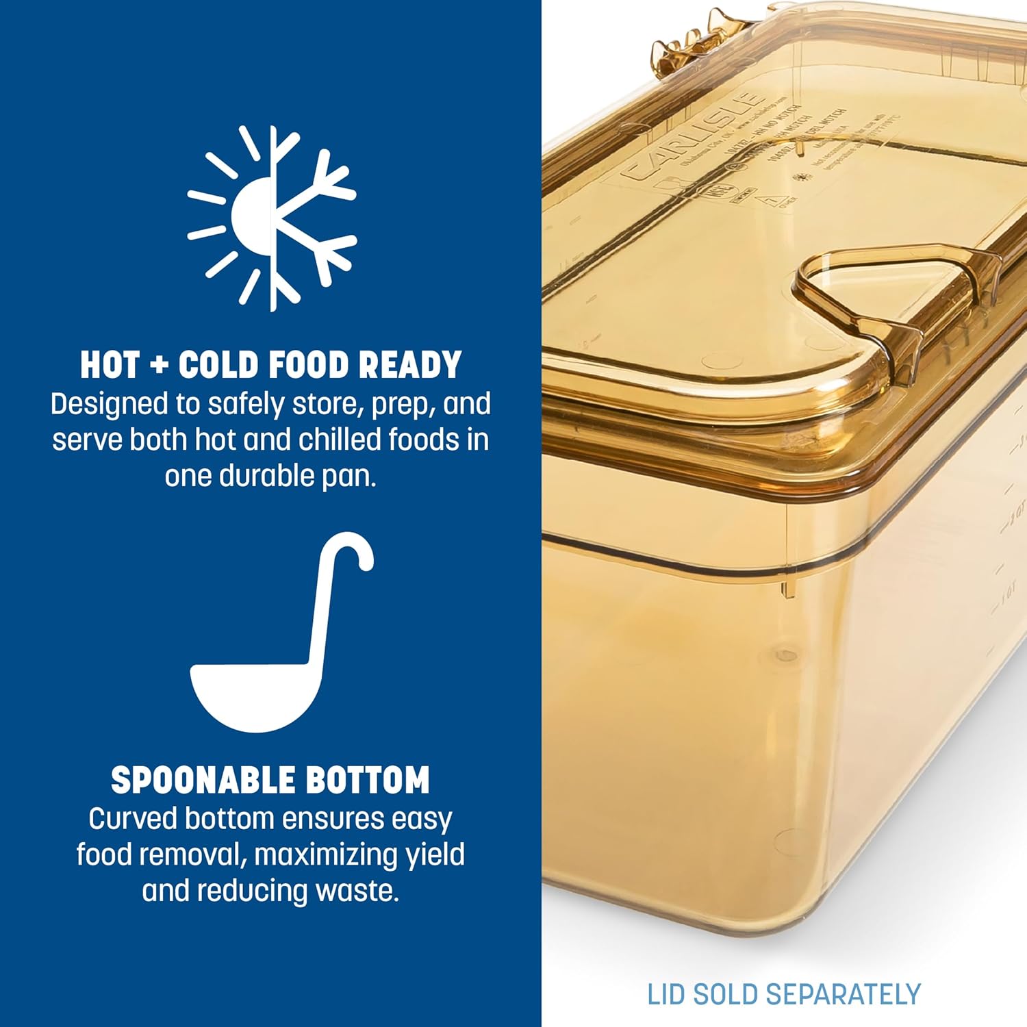 PAN GN1/1 HIGH TEMP 2.5" – NSF Certified Flat Bottom GN Pan 525x321x65mm